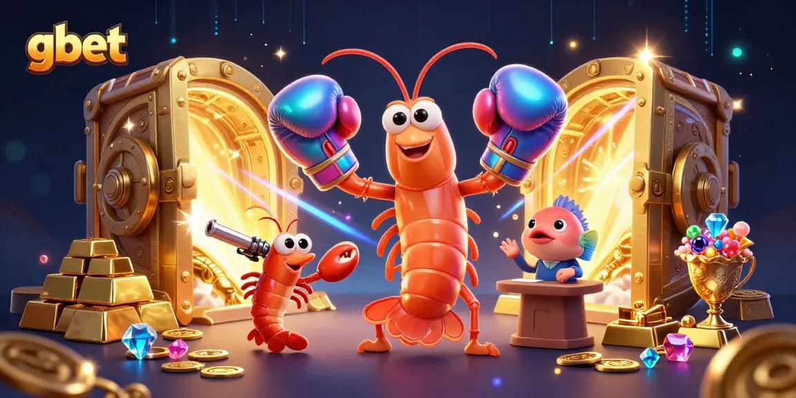 gbet engages players with vibrant, dynamic characters and rich casino elements in this 3D illustration.
