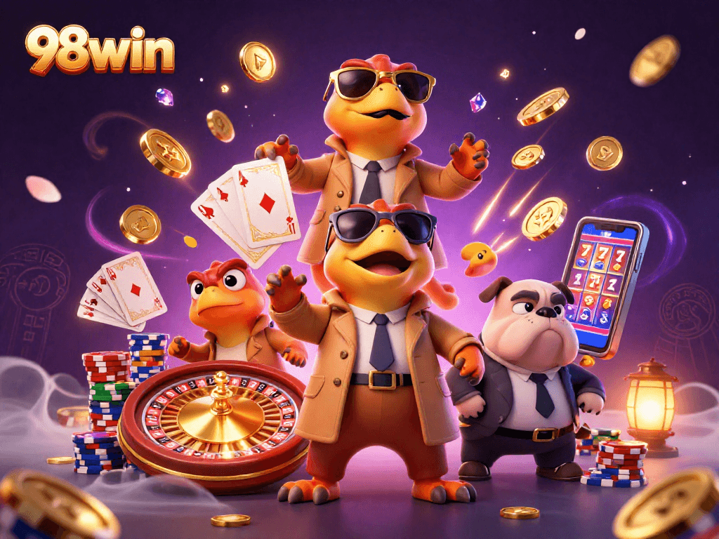 Experience the excitement of winning at 98win casino with raptors humorously attempting to enter a VIP lounge.