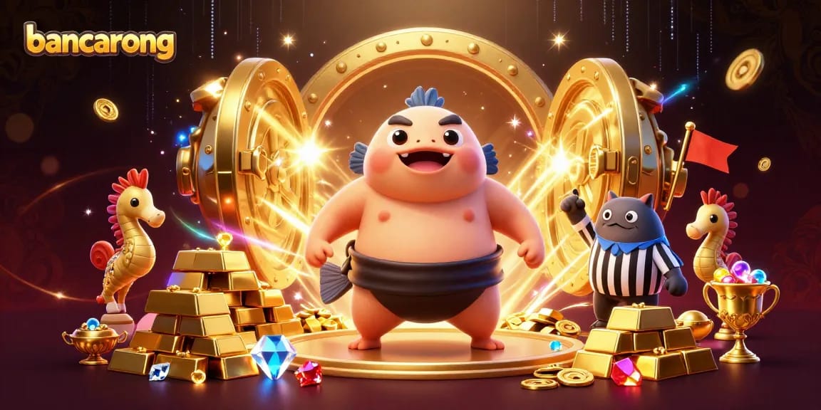 Bancarong showcases a lively underwater scene with a fugu and catfish, celebrating casino winnings.
