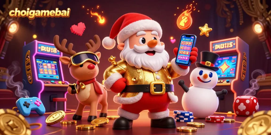 Play Mậu Binh in choigamebai with Santa and his festive friends for ultimate casino fun!
