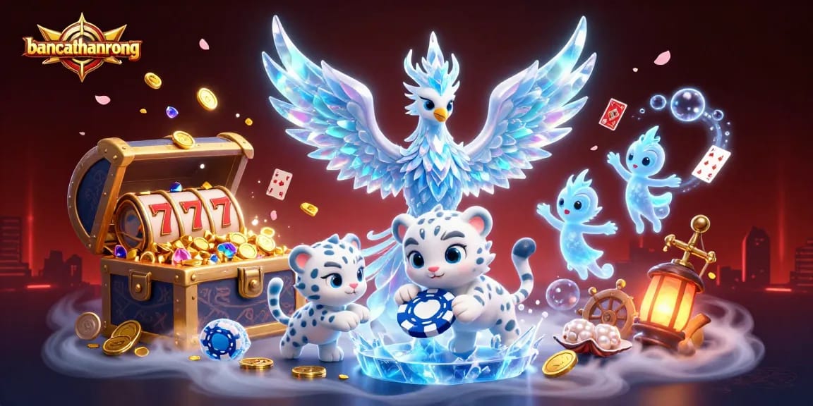 Experience bancathanrong’s vibrant casino scene with a phoenix, poker chip, and lively sprites!