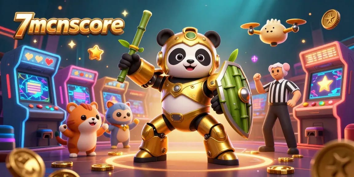 Engage with 7mcnscore’s thrilling casino atmosphere featuring colorful arcade game elements.