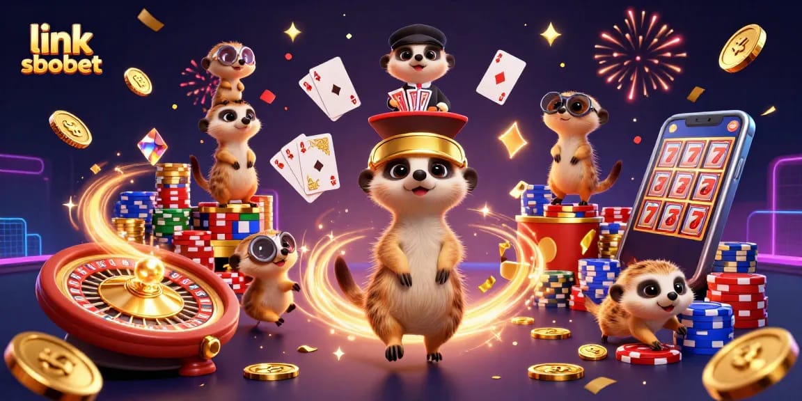 Engage with big wins using link sbobet, as meerkats manage a vibrant casino filled with spinning games and golden treasures.