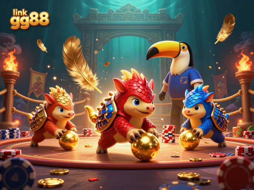 Experience exciting gameplay with the link gg88 dynamic casino scene featuring rival pangolins and rich visuals.