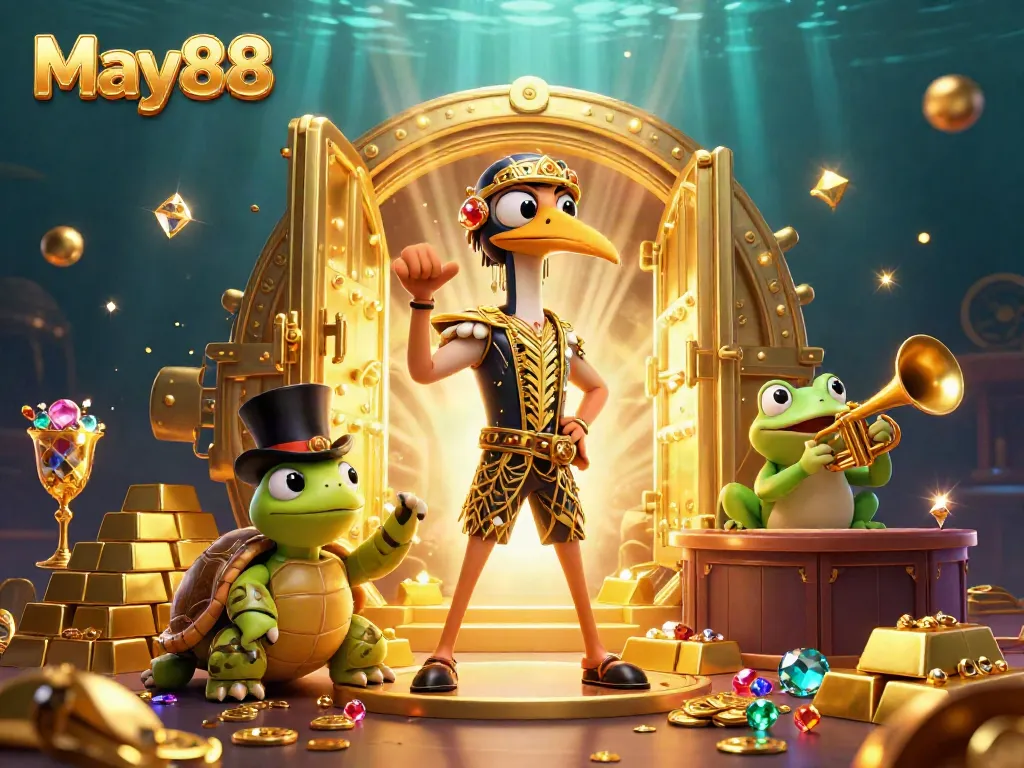 Win big at May88's dynamic casino experience with treasure and vibrant characters.