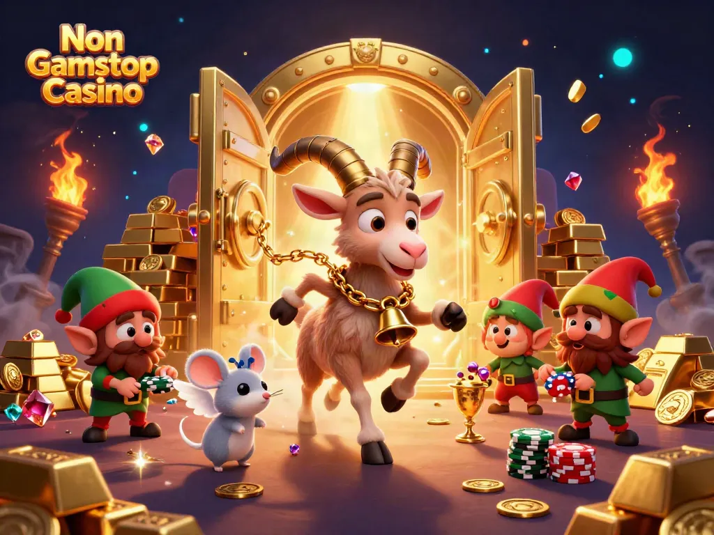 Experience the excitement at Non Gamstop Casino with festive characters and treasures.