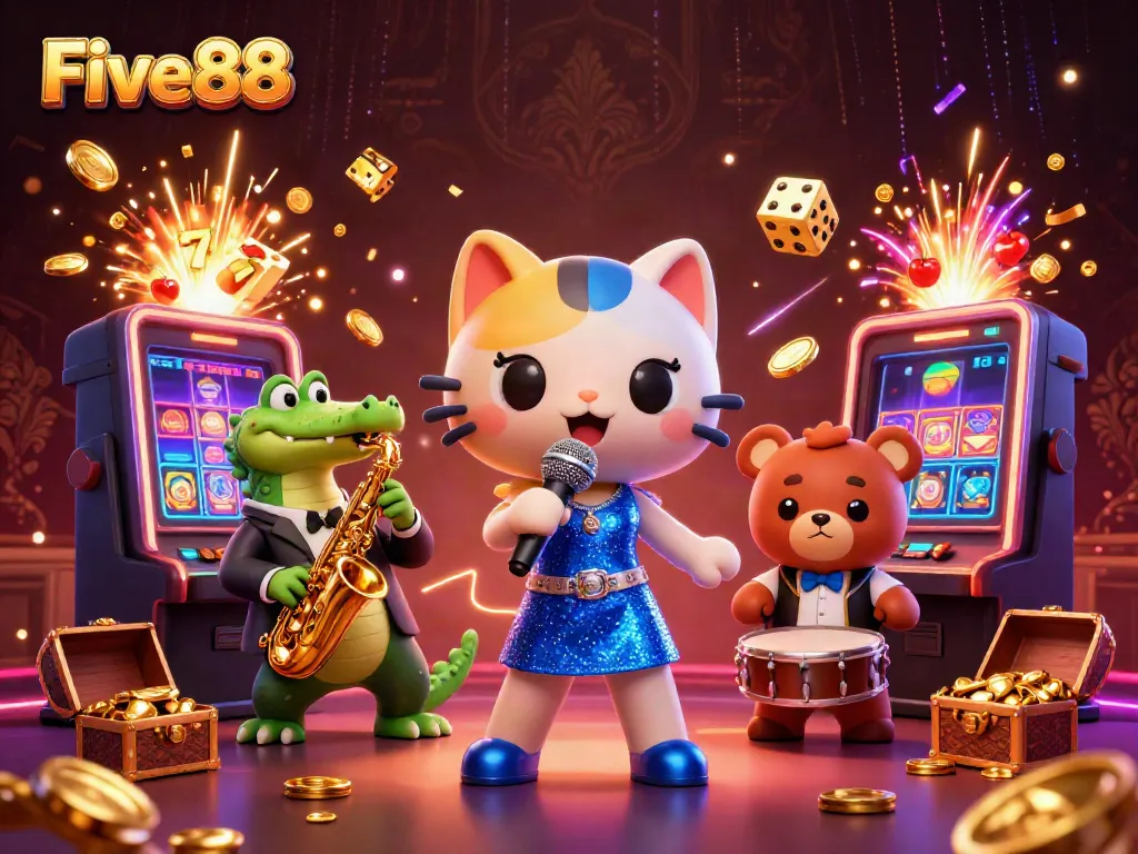 Experience the thrill of Five88 casino with lively characters and dynamic game elements bursting with energy.