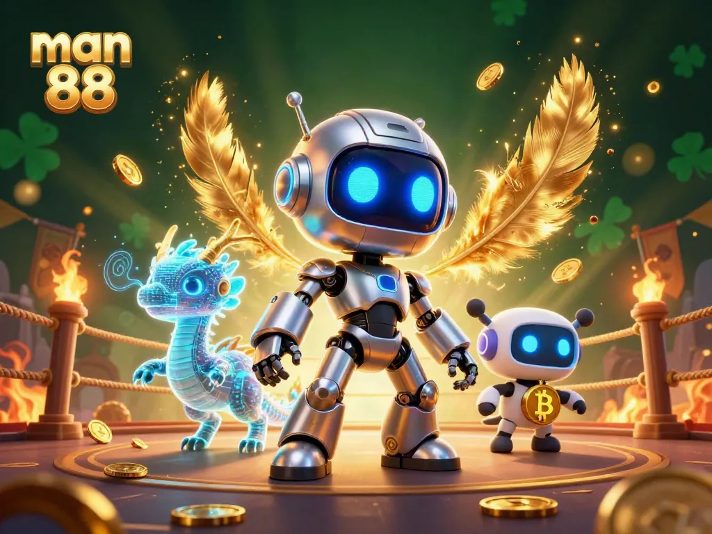 Engage with exciting games at man 88, featuring vibrant 3D characters amidst a dynamic gambling atmosphere.