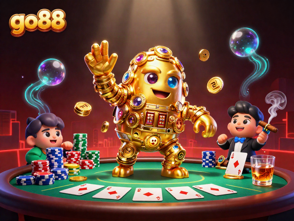 Experience thrilling gameplay with the golden go88 golem amidst dynamic casino elements.