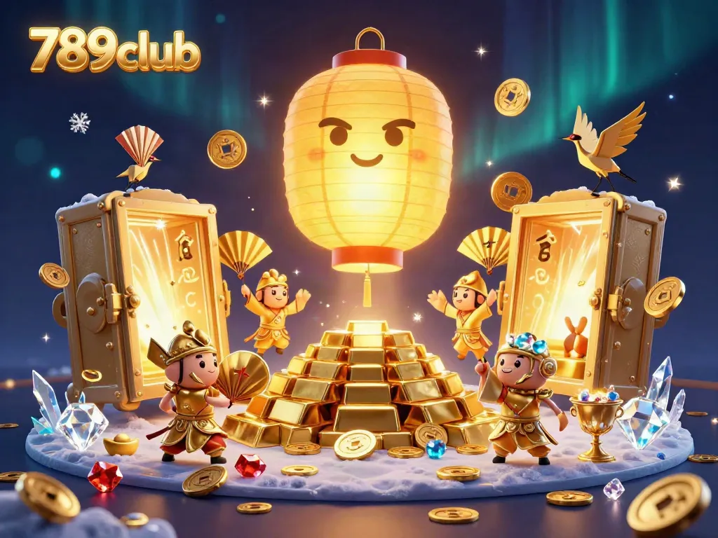 Immerse in the 789club's casino world, where a giant lantern spirit and golden treasures captivate players.
