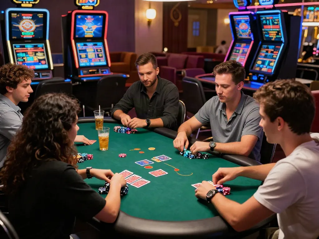 Exciting live casino scene at fb88mx.com where friends enjoy an interactive gaming experience.