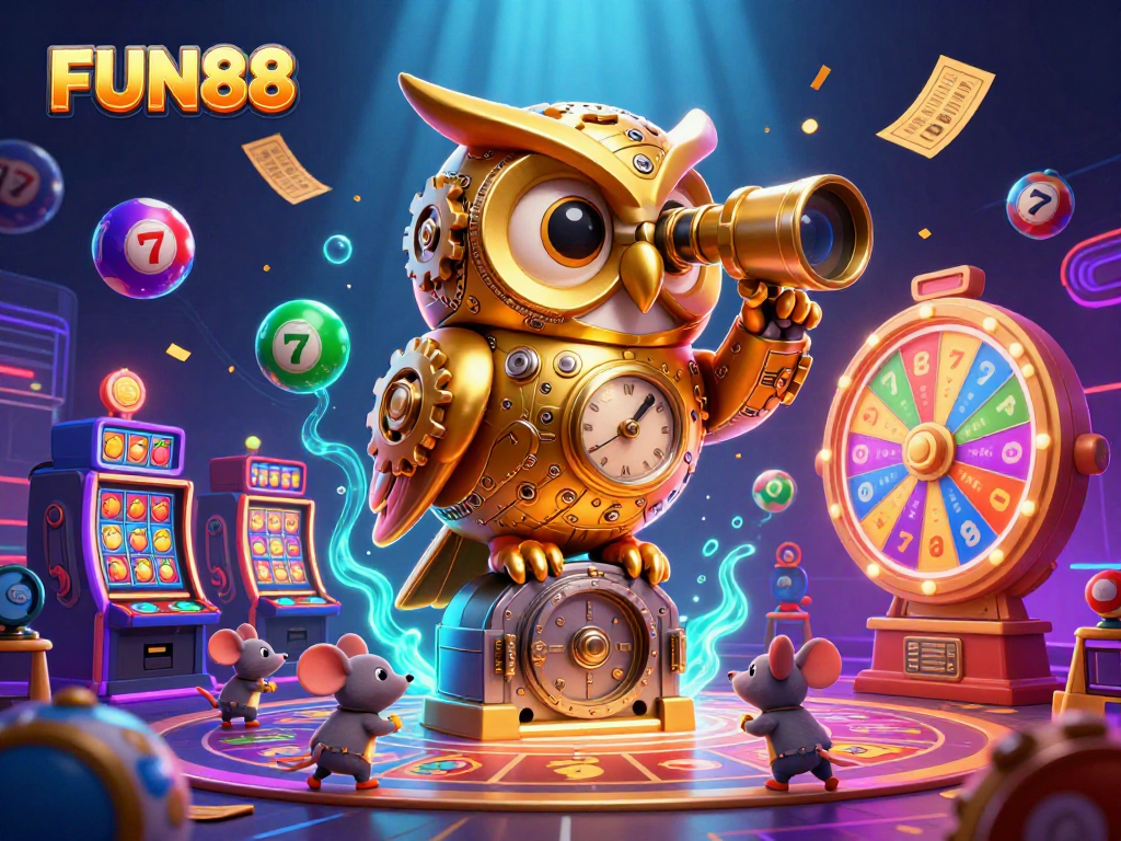 Experience thrilling FUN88 gaming with a vibrant casino scene featuring dynamic lottery elements.