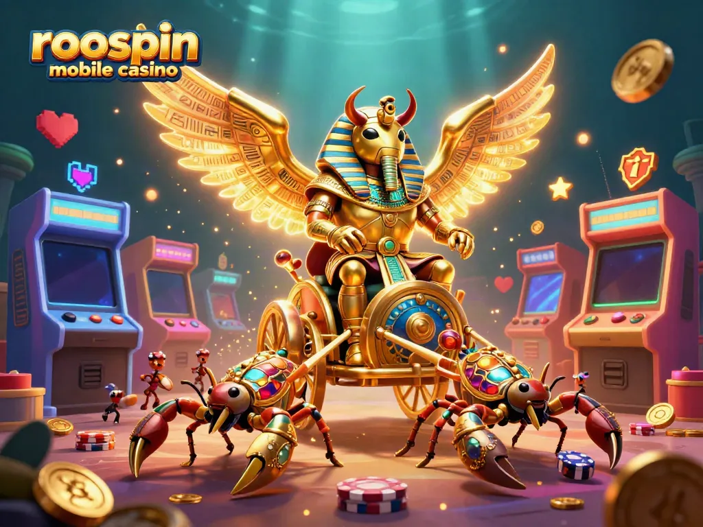 Experience the excitement of roospin mobile casino with dynamic characters and colorful gaming elements.