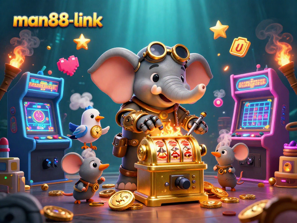 Engage with man88-link's exciting steampunk-themed casino game featuring vibrant 3D visuals.