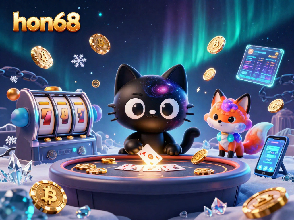 Join the excitement at hon68, where a cosmic casino scene draws in players with captivating characters and vibrant game elements.