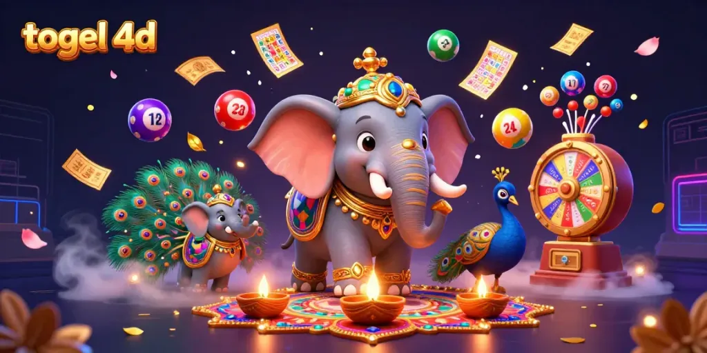 Experience the vibrant world of togel 4d with colorful lottery elements and a festive atmosphere.