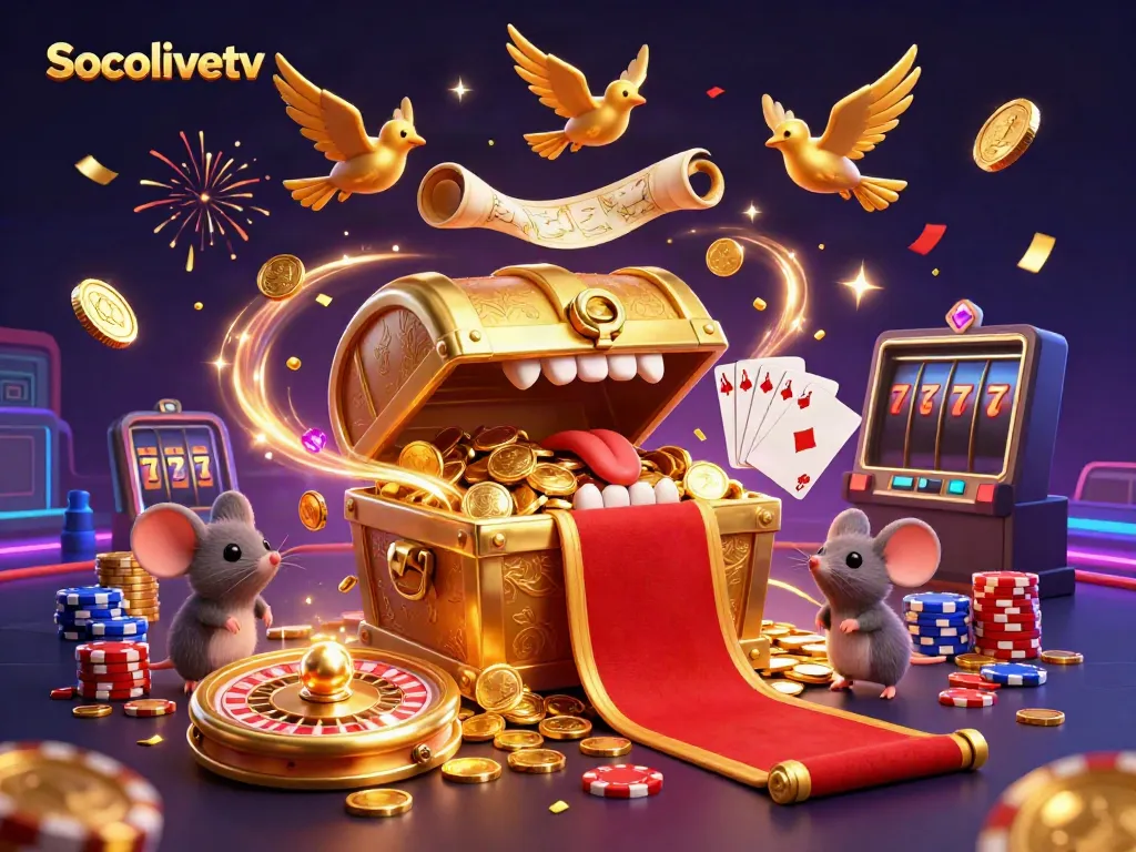 Engage with Socolivetv's exciting gambling world featuring glittering treasures and vibrant gameplay elements.