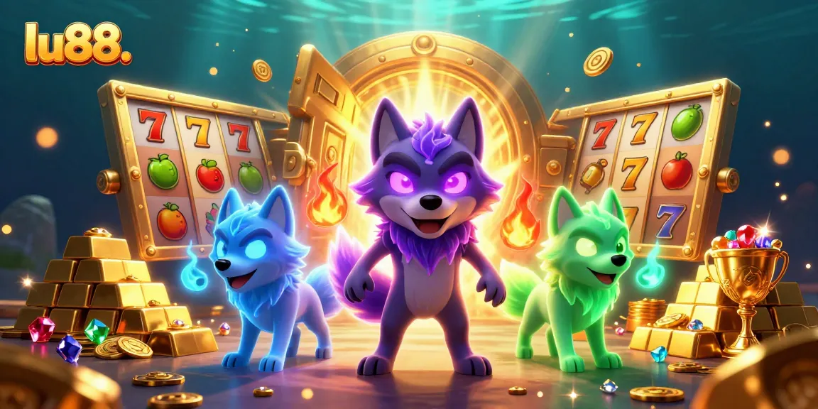Experience thrilling slots and jackpots at lu88. with vibrant treasures and ghostly wolves.