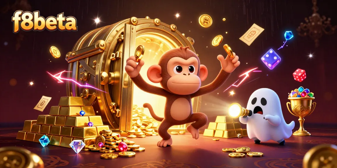 Engage in thrilling f8beta gameplay with a ghost-hunter puppy tracking a mischievous poltergeist monkey.