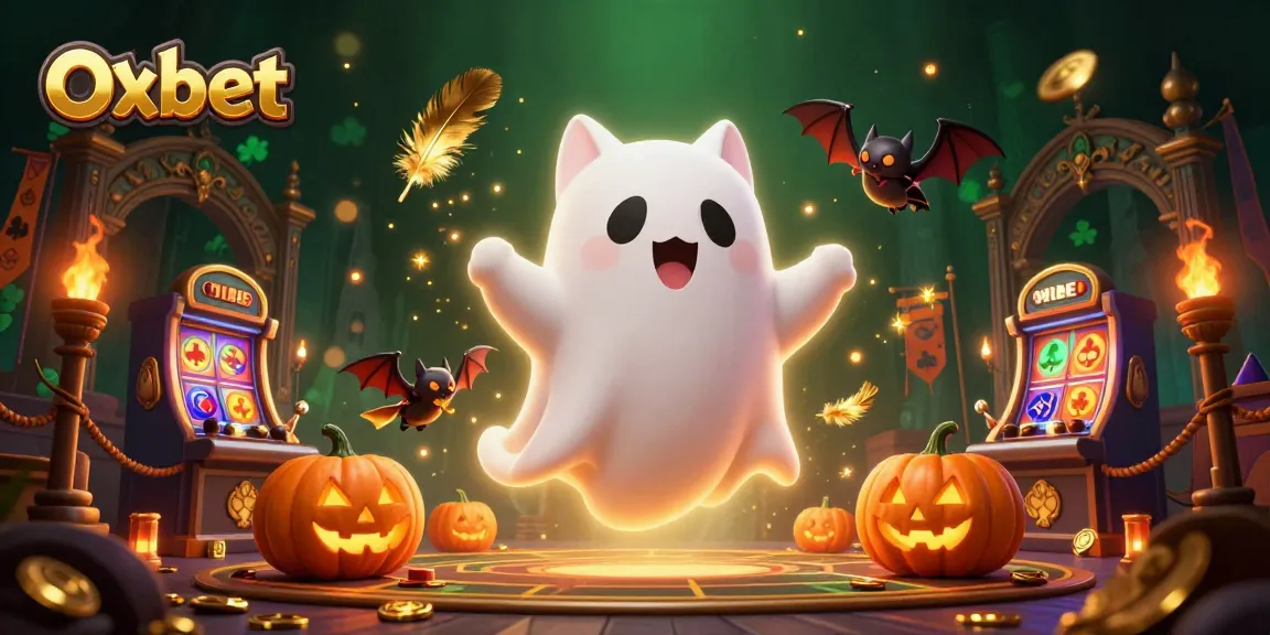 Experience thrilling gameplay at Oxbet's haunted casino in this vibrant 3D illustration.