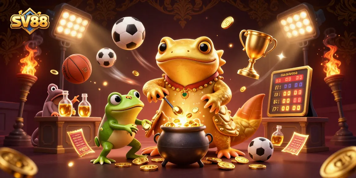 Experience SV88's dynamic gambling scene with golden alchemy and sports energy.