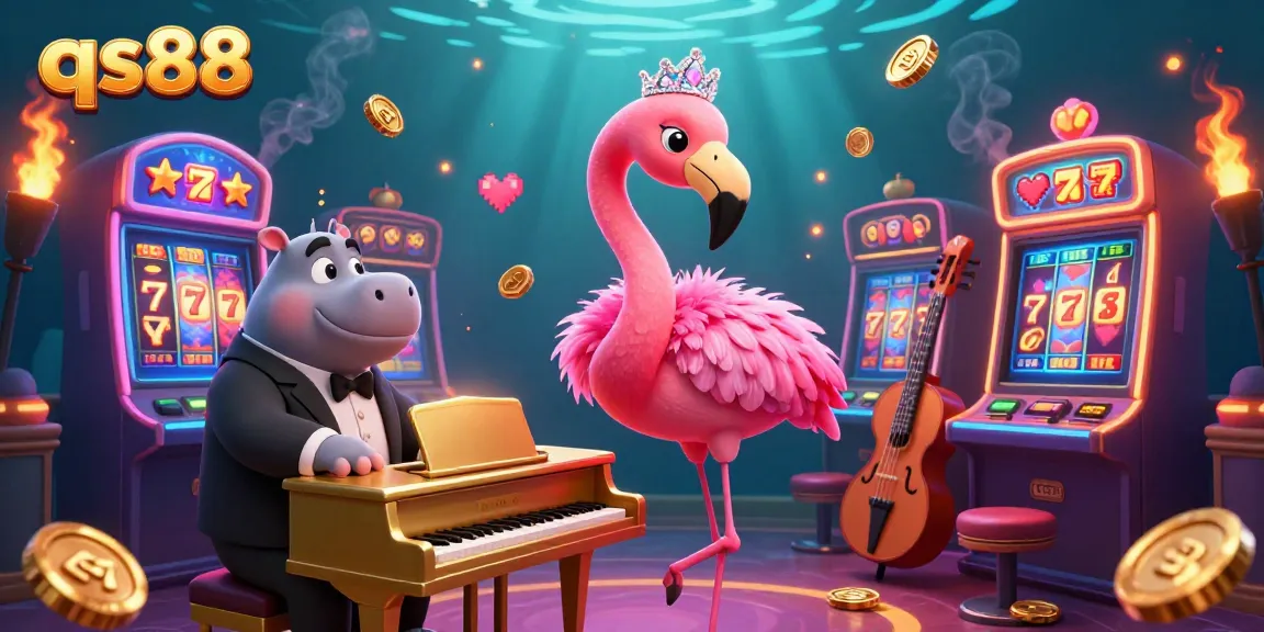 Experience thrilling wins at qs88 with vibrant slot machines and engaging characters in a lively casino atmosphere.