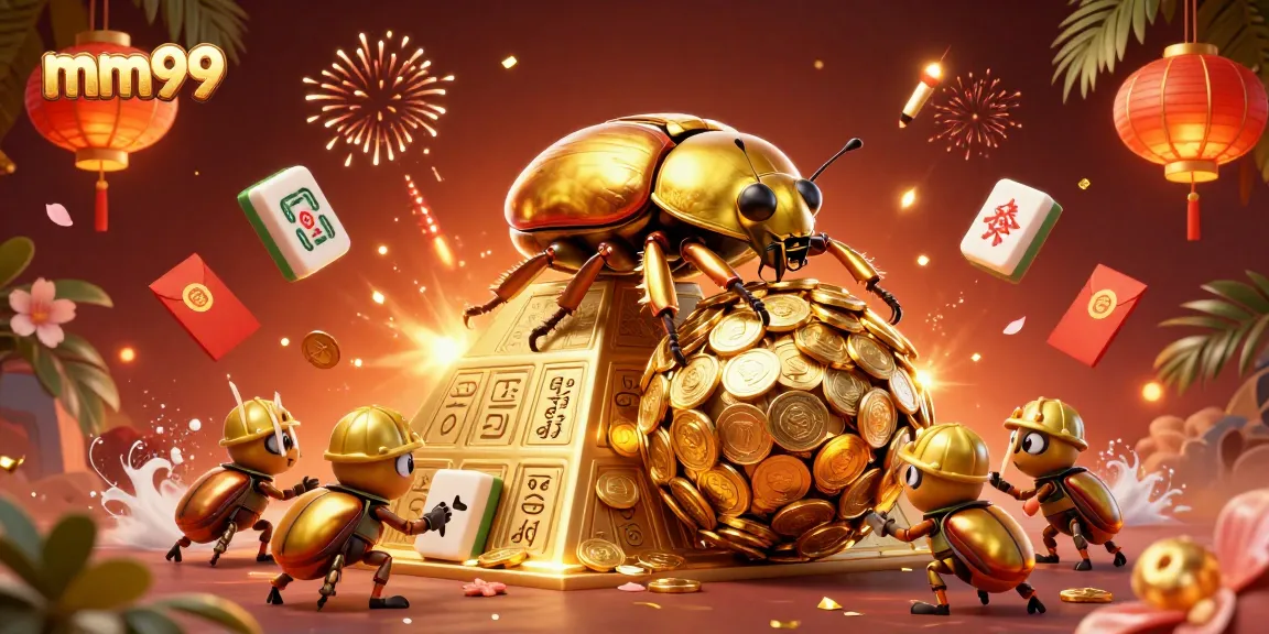 Experience the excitement of mm99 casino with golden beetles and festive gameplay elements.