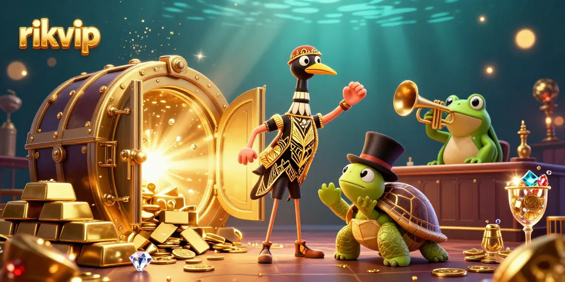Play exciting games at rikvip with a vibrant underwater scene featuring unique, cartoonish characters.