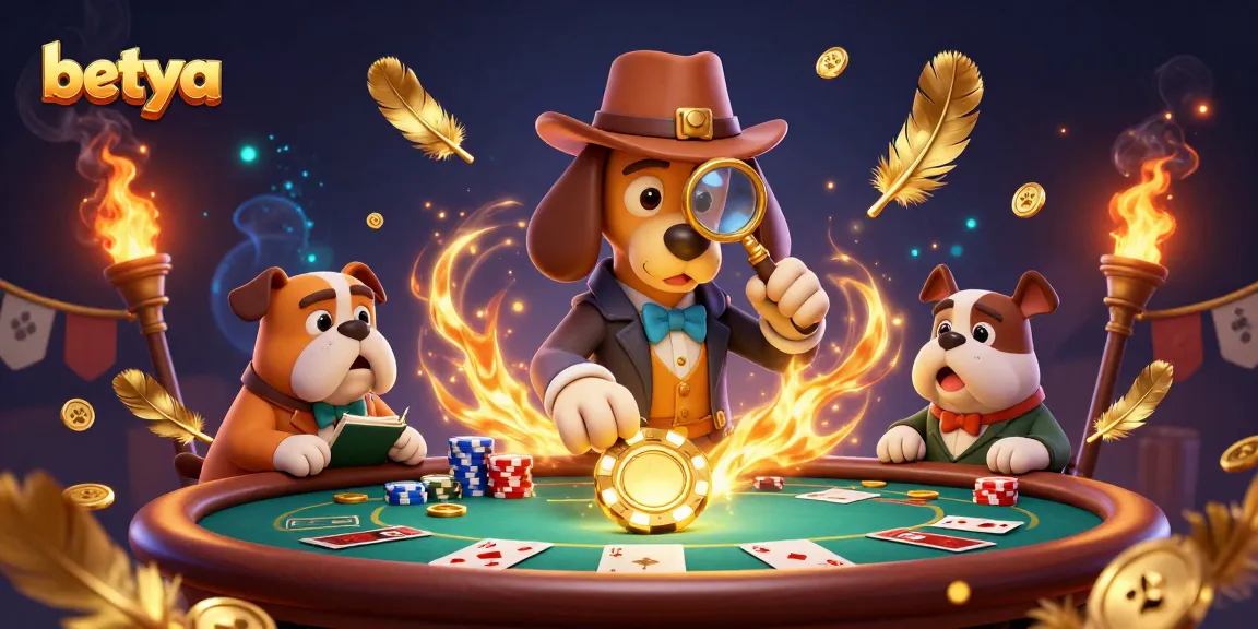 Join betya's detective bloodhound uncovering poker treasures with engaging illustrations.