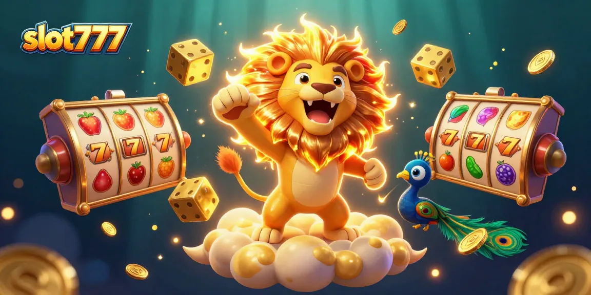 Experience thrilling wins with slot777 and spinning slot reels featuring gold coins and lucky symbols.