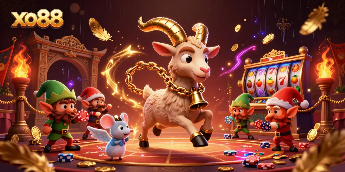 Experience thrilling gameplay at xo88 with vibrant casino elements and festive characters.