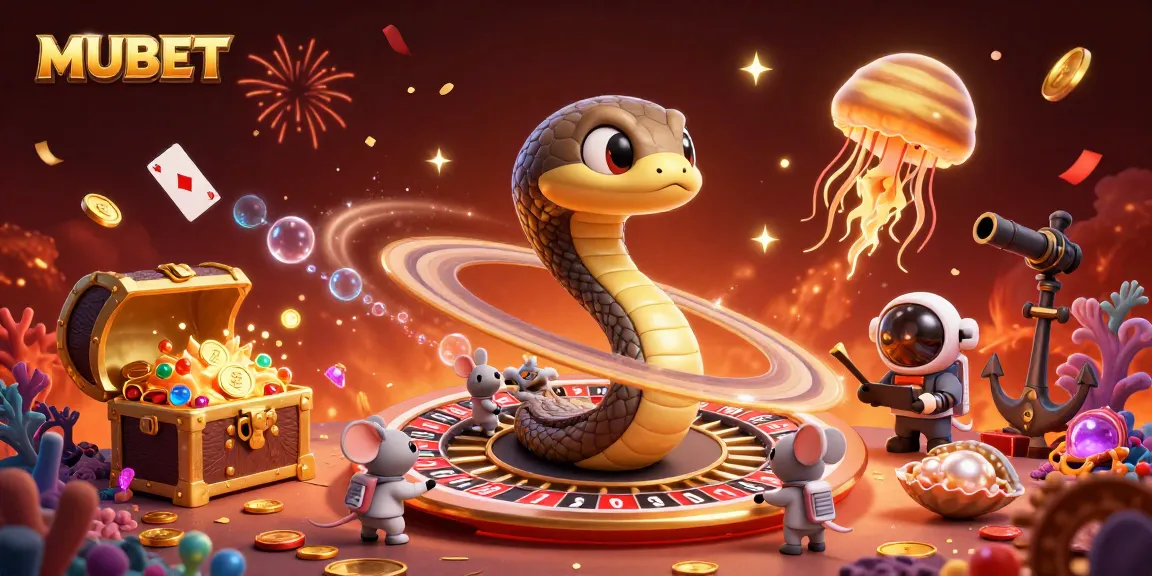 Engage in thrilling bets with MUBET at a cosmic casino featuring dynamic 3D characters.