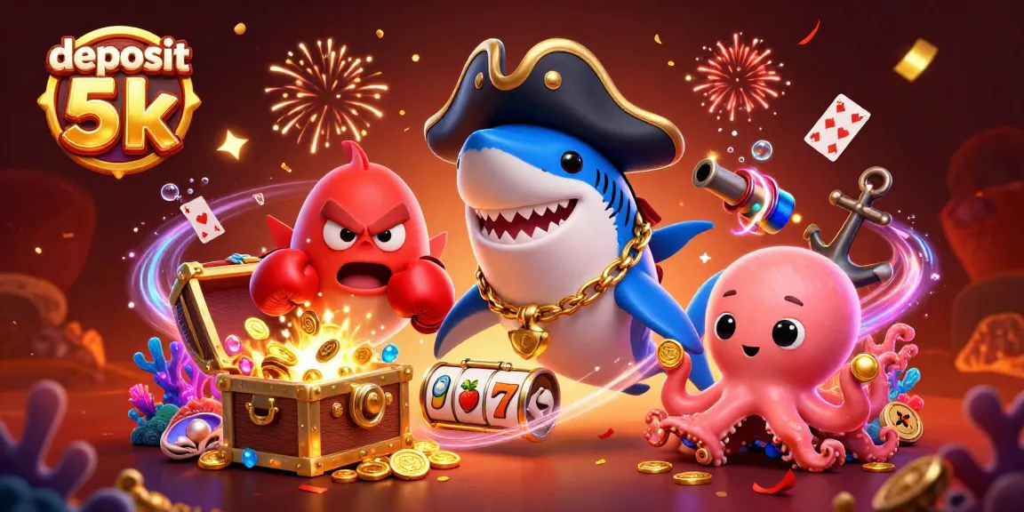 Engage with the excitement of deposit 5k slots featuring dynamic characters amidst colorful treasure elements.